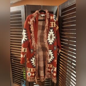 Vanilla Bay Red and Cream Striped Cardigan